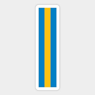 Retro American Football Stripes LA White, Blue, Yellow Sticker